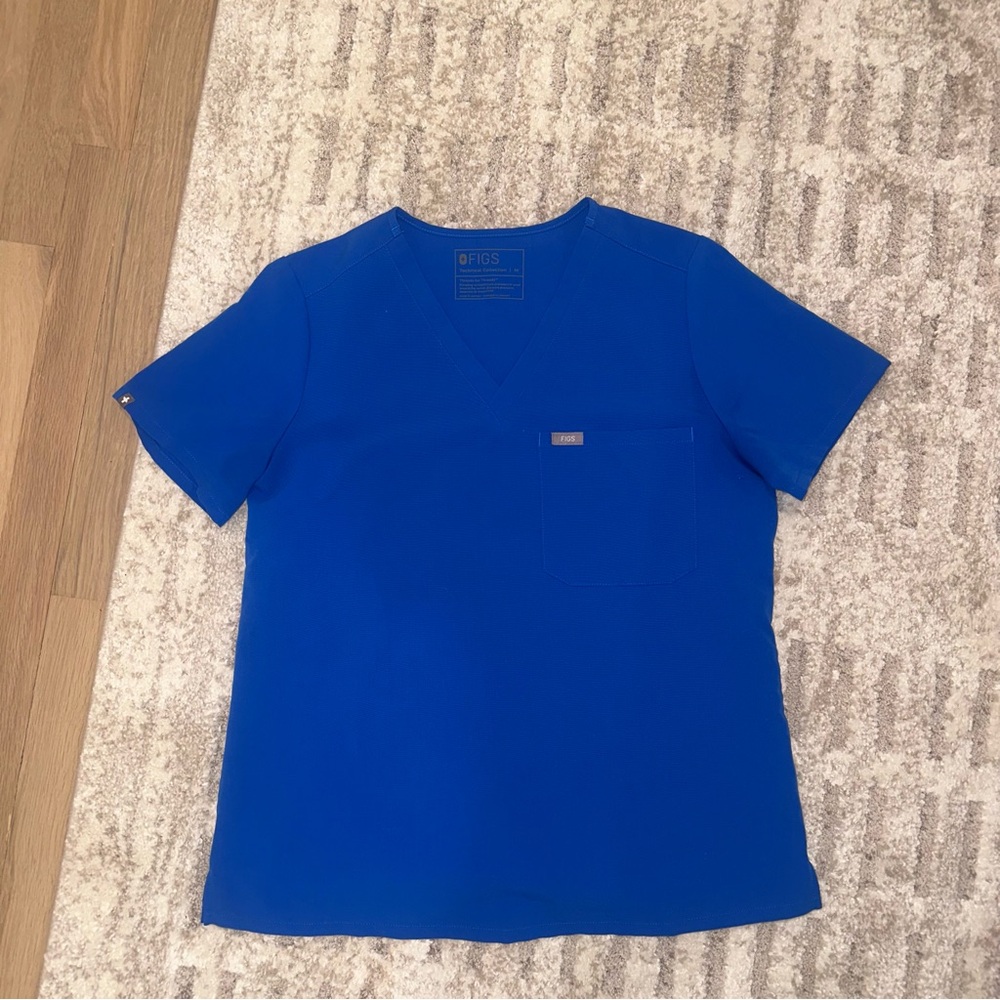 FIGS Royal Blue Caterina Scrub Top - Size Medium